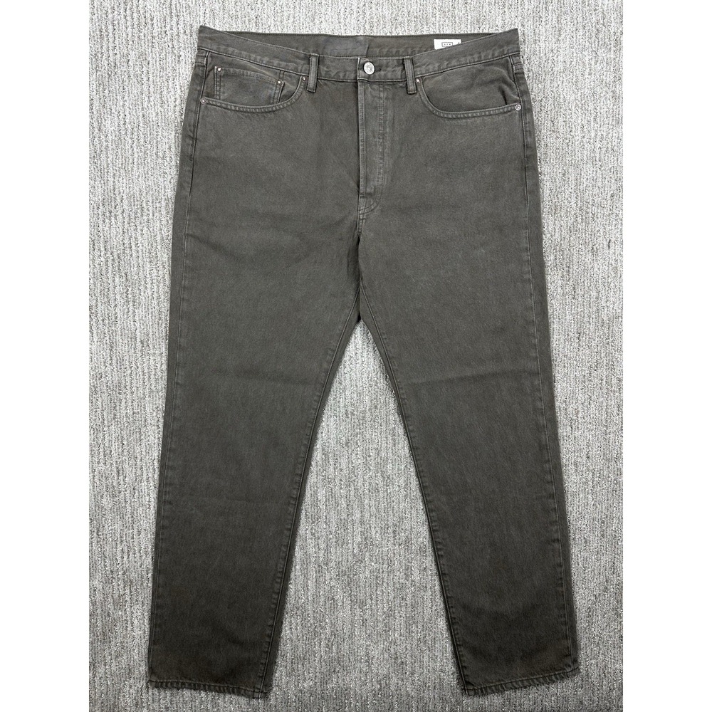 AYR The Normie Straight Jeans Men's 38x32 Green Wash Button Fly Denim Classic